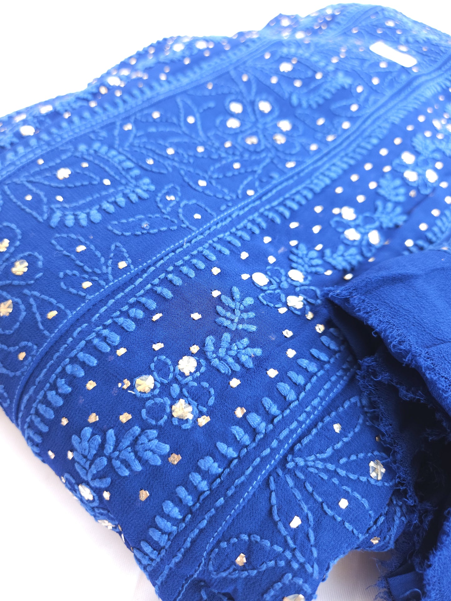 Viscose Georgette 2-Piece Anarkali Set (Royal Blue) (PS021)