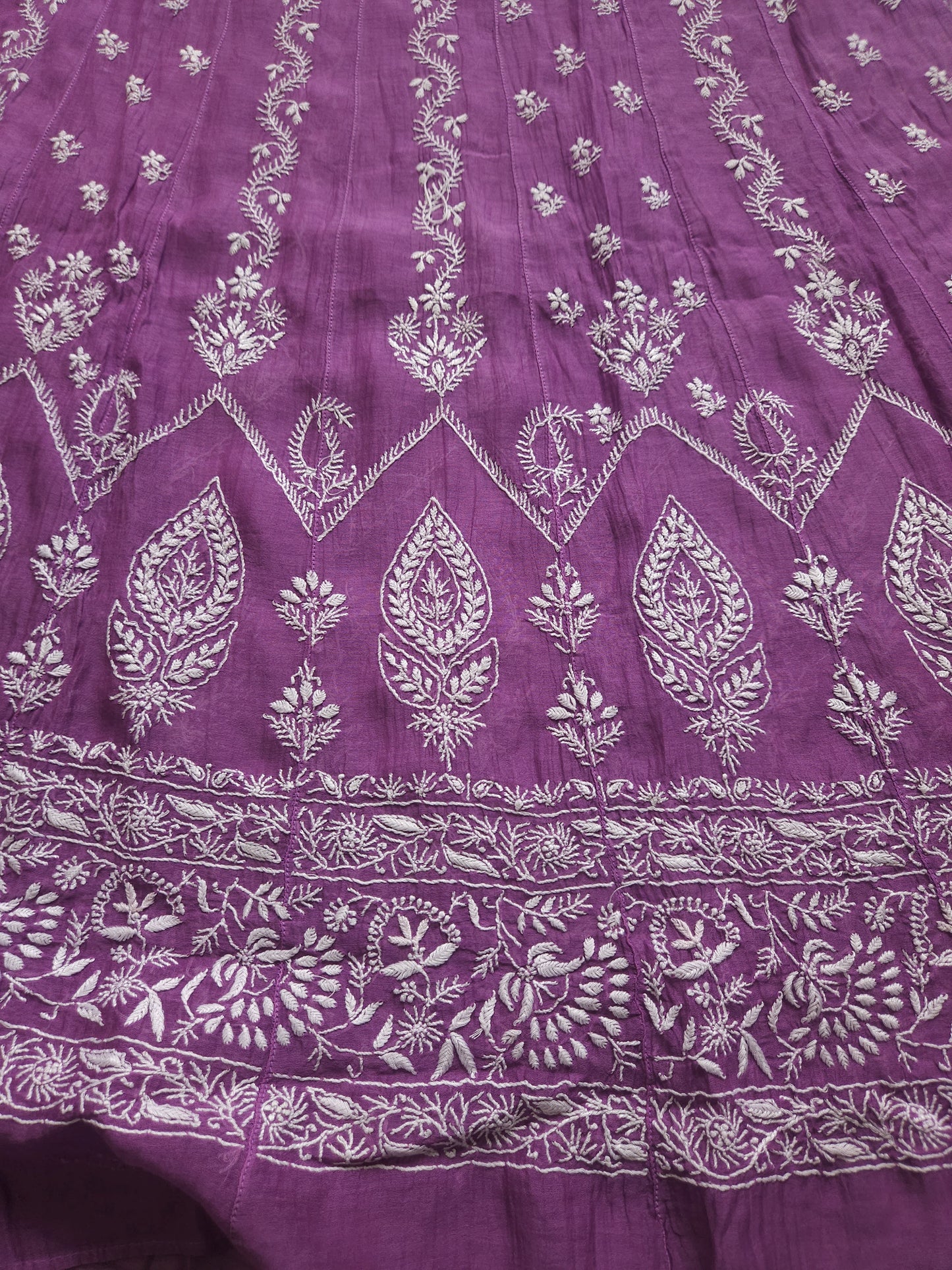 Malmal Chanderi Anarkali 2-Piece Set (Dark Purple) (PS023)