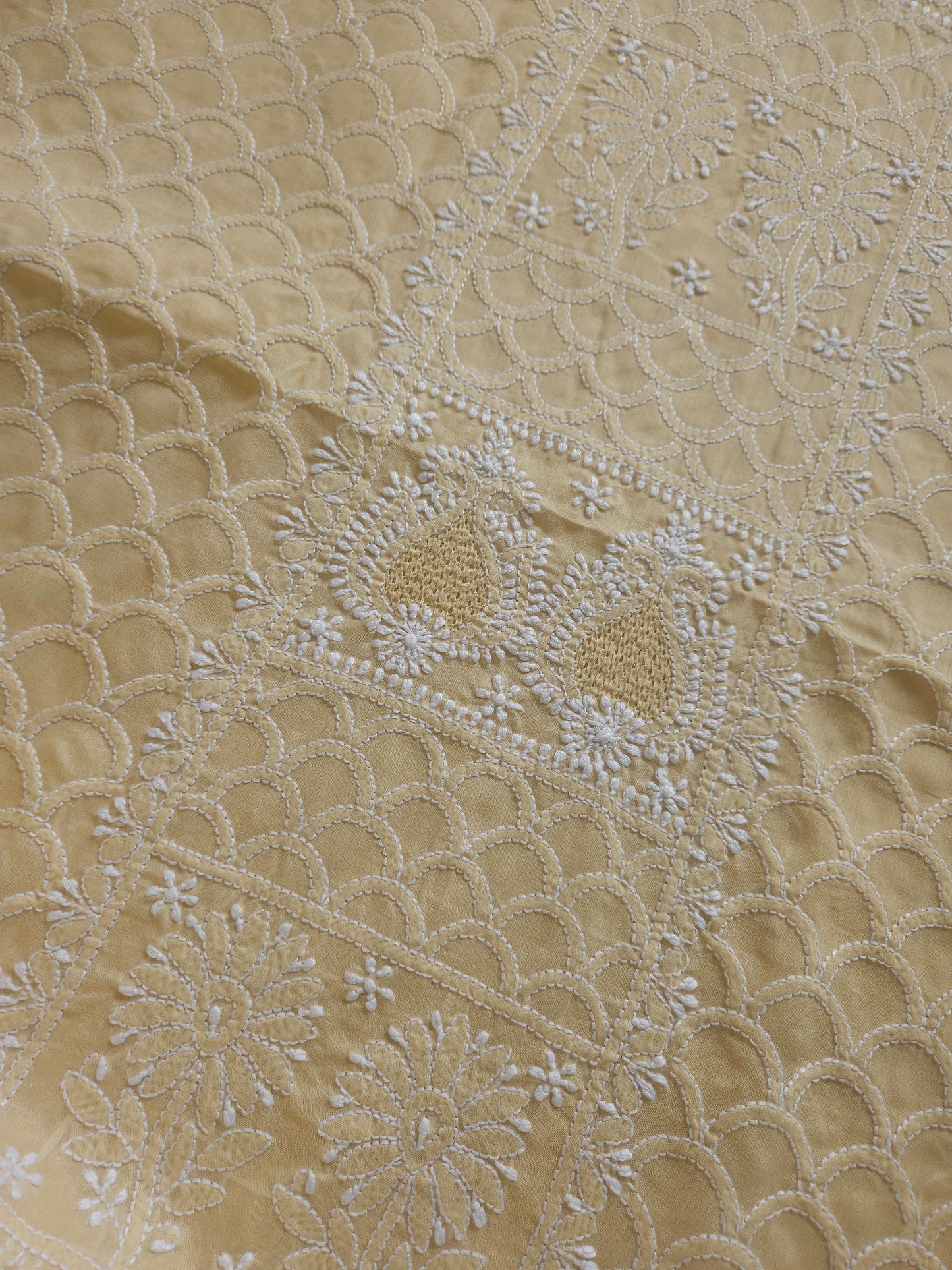 Soft Cotton Voil 3-Piece Suit (Beige) (PS015)