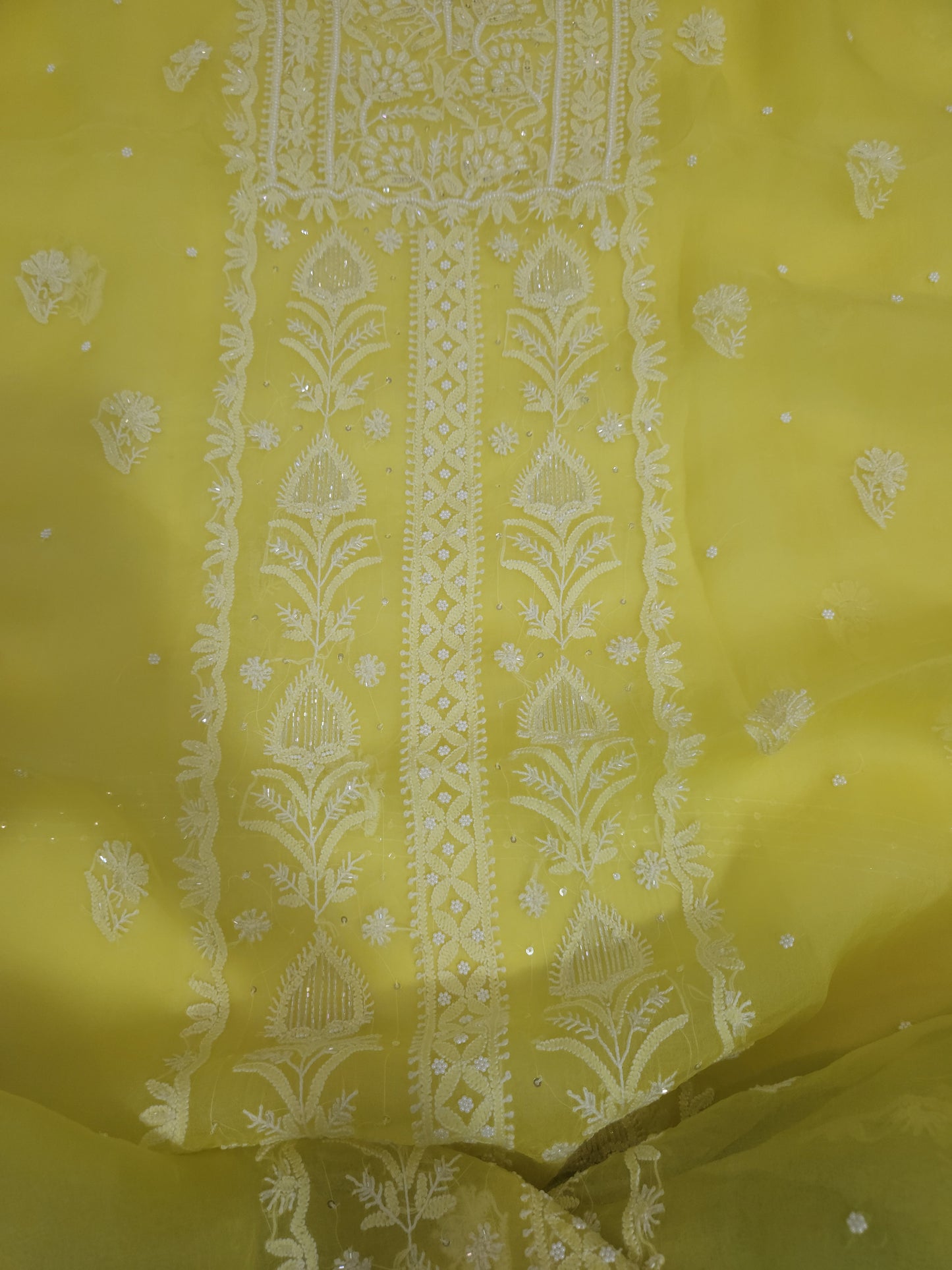 Pure Organza Silk 2-Piece Suit Set (Mango Yellow) (PS028)