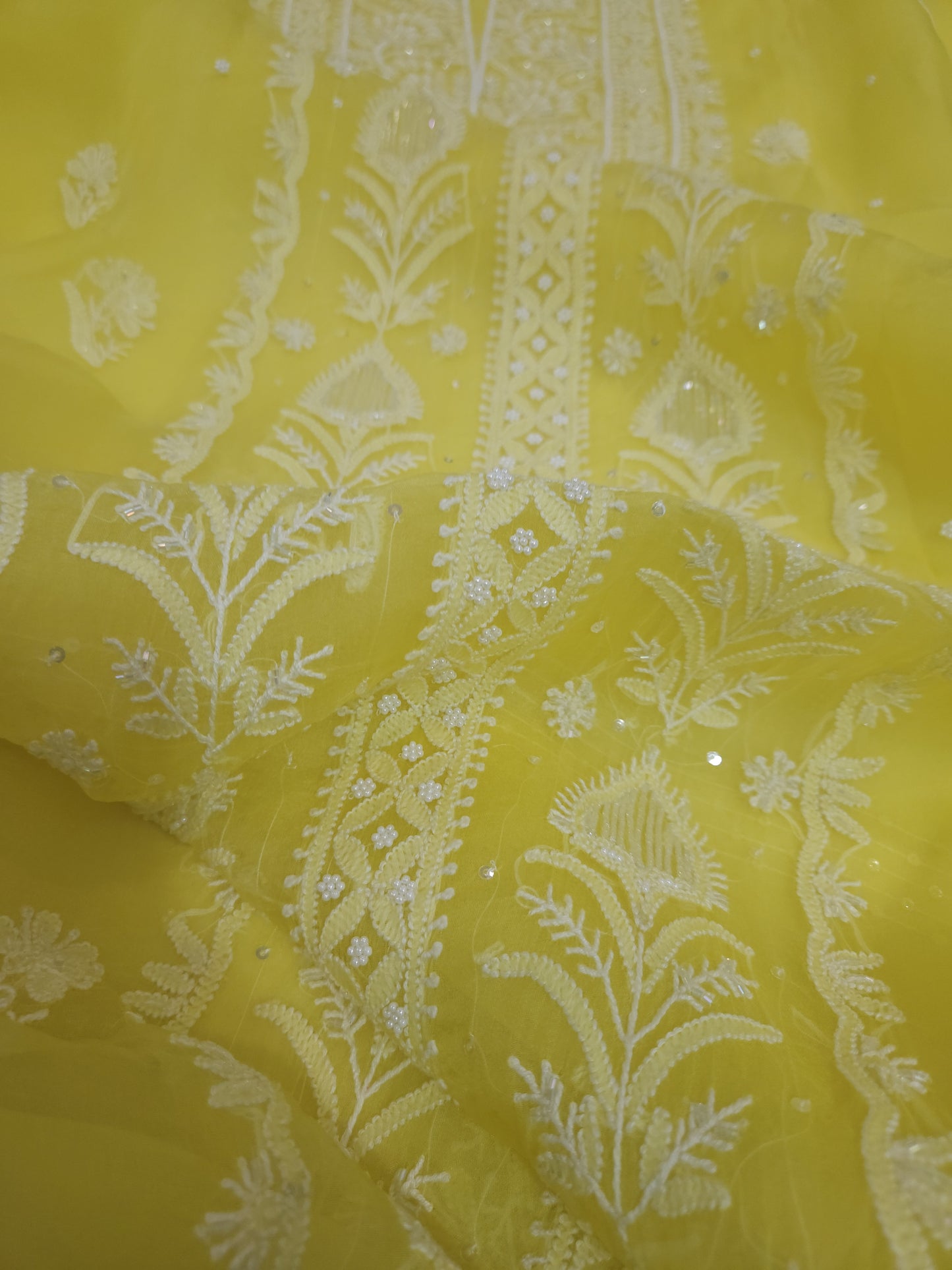 Pure Organza Silk 2-Piece Suit Set (Mango Yellow) (PS028)