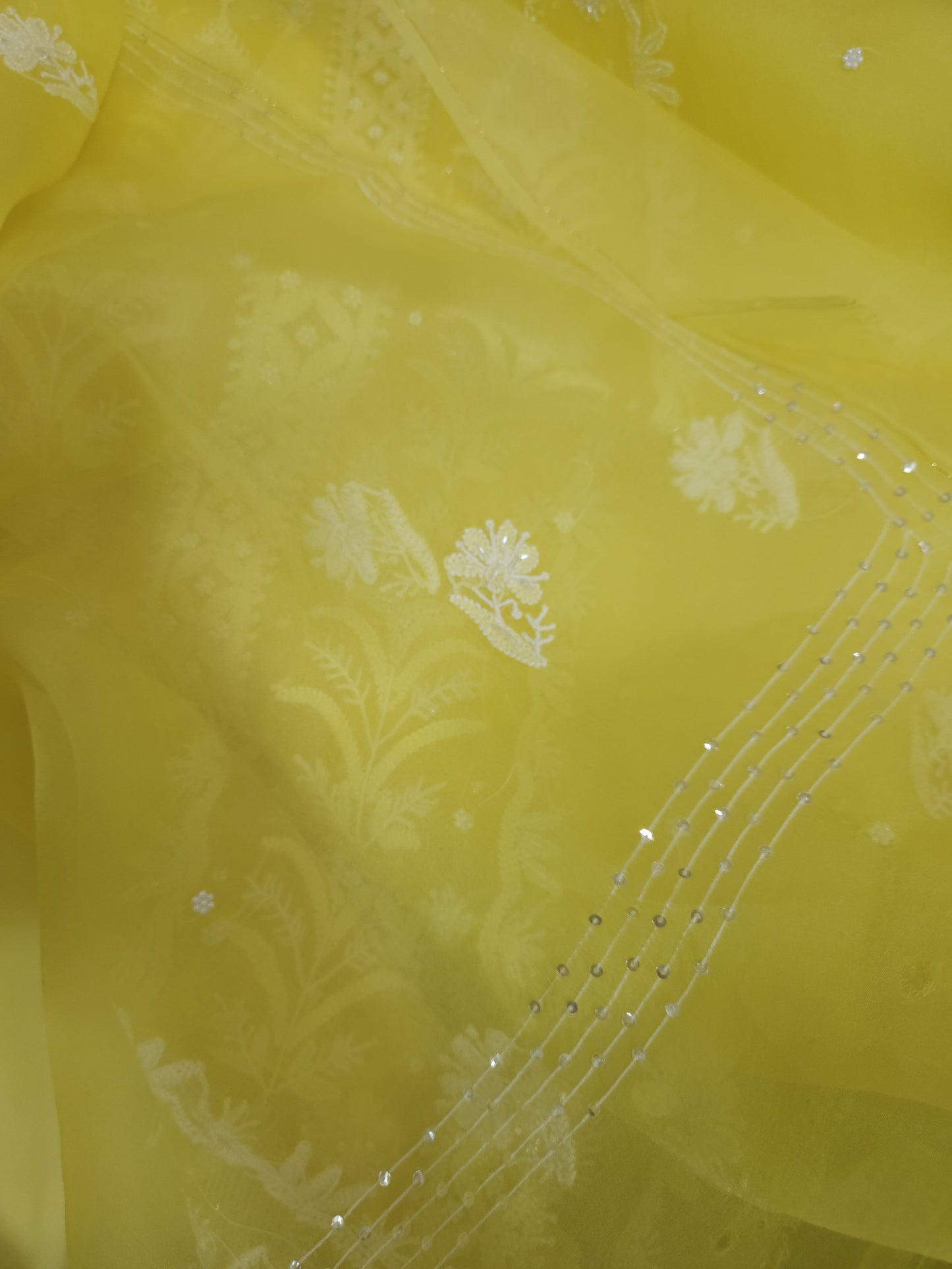 Pure Organza Silk 2-Piece Suit Set (Mango Yellow) (PS028)