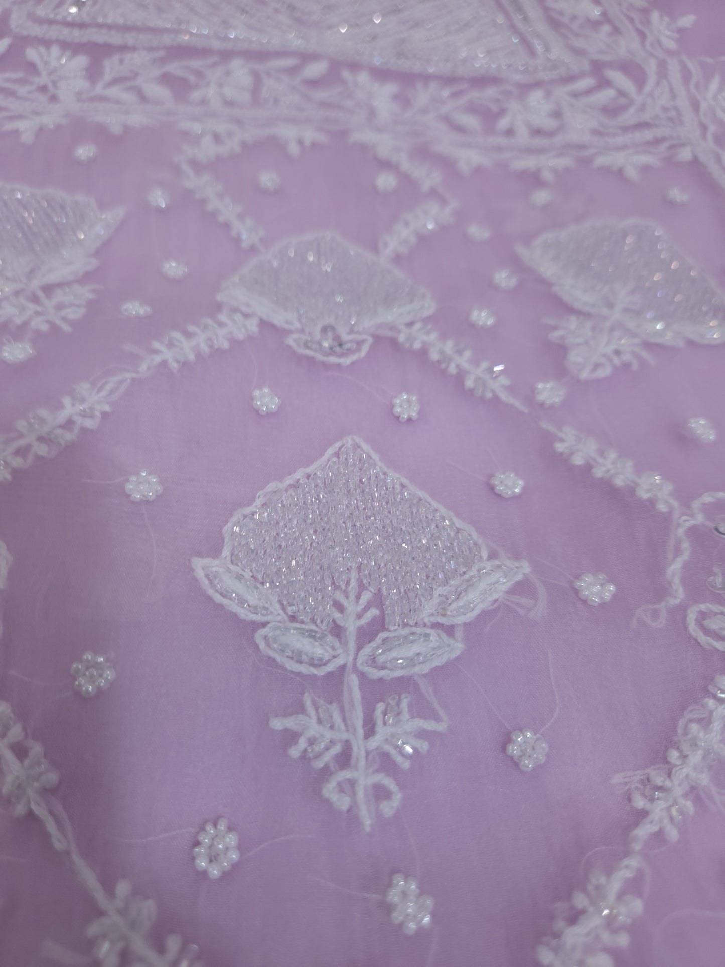 Pure Organza Silk 2-Piece Suit Set (Lavender) (PS030)