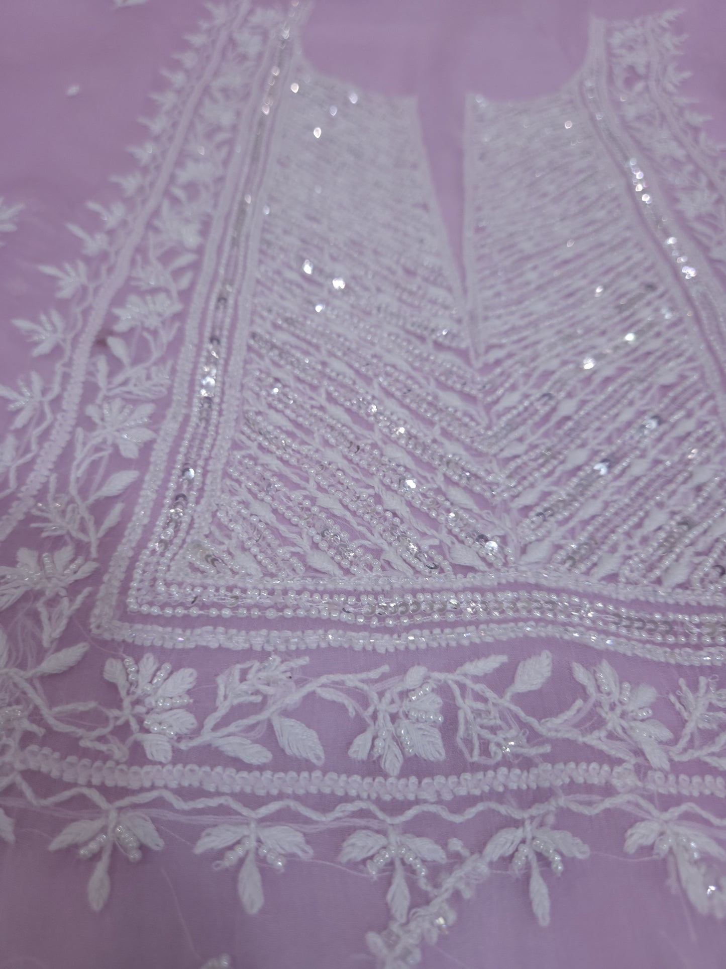 Pure Organza Silk 2-Piece Suit Set (Lavender) (PS030)