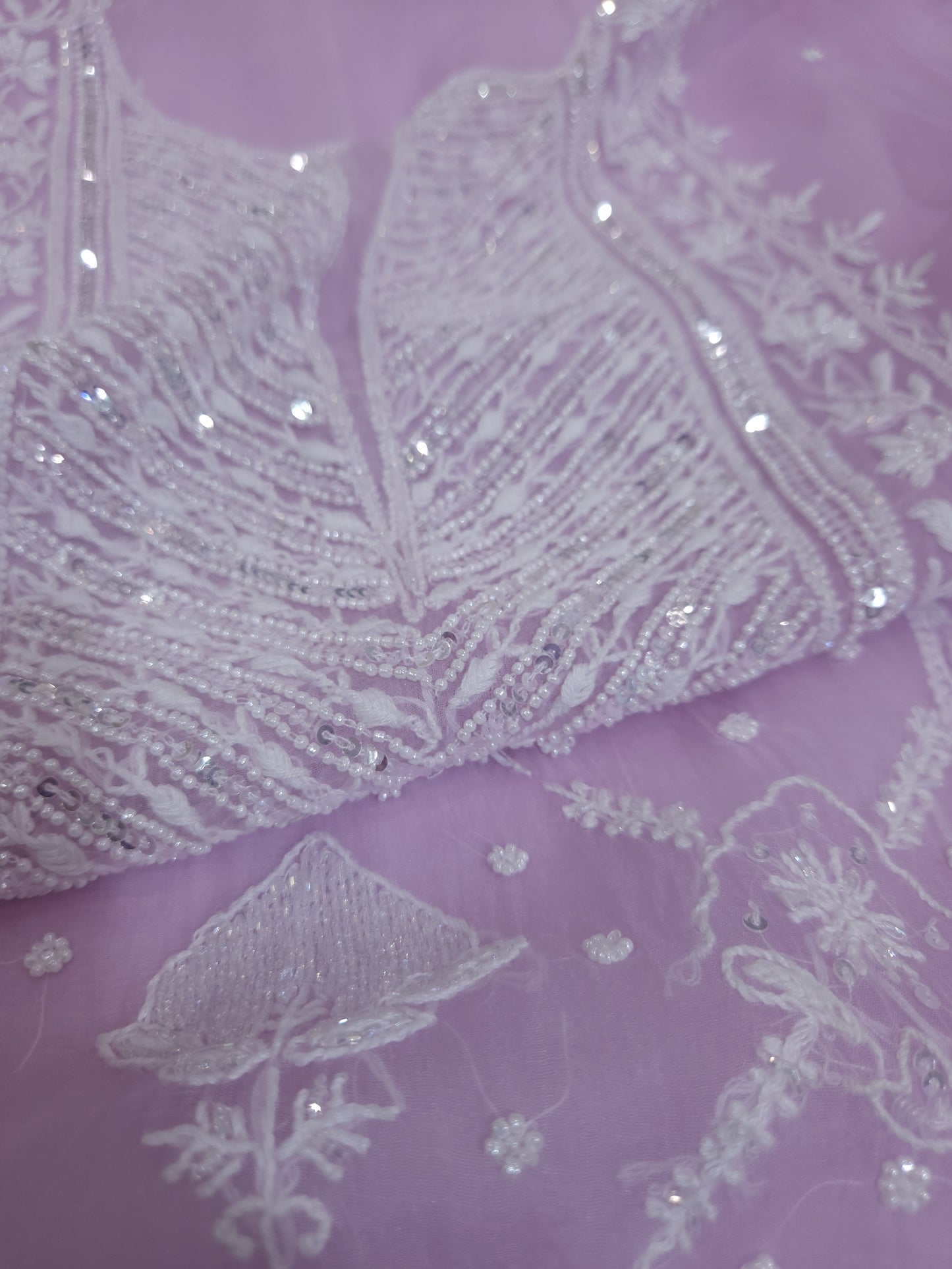 Pure Organza Silk 2-Piece Suit Set (Lavender) (PS030)