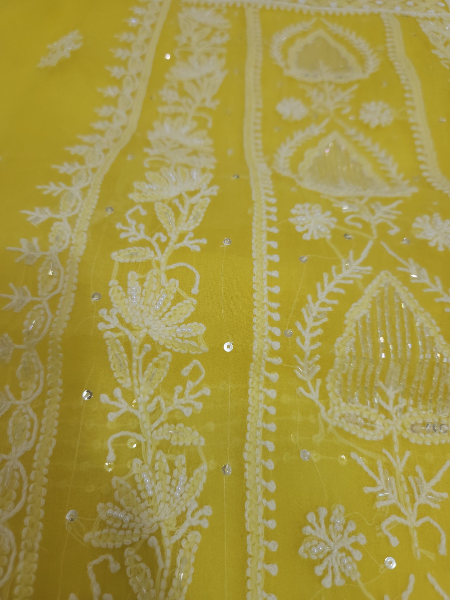 Pure Organza Silk 2-Piece Suit Set (Bright Mango Yellow) (PS025)