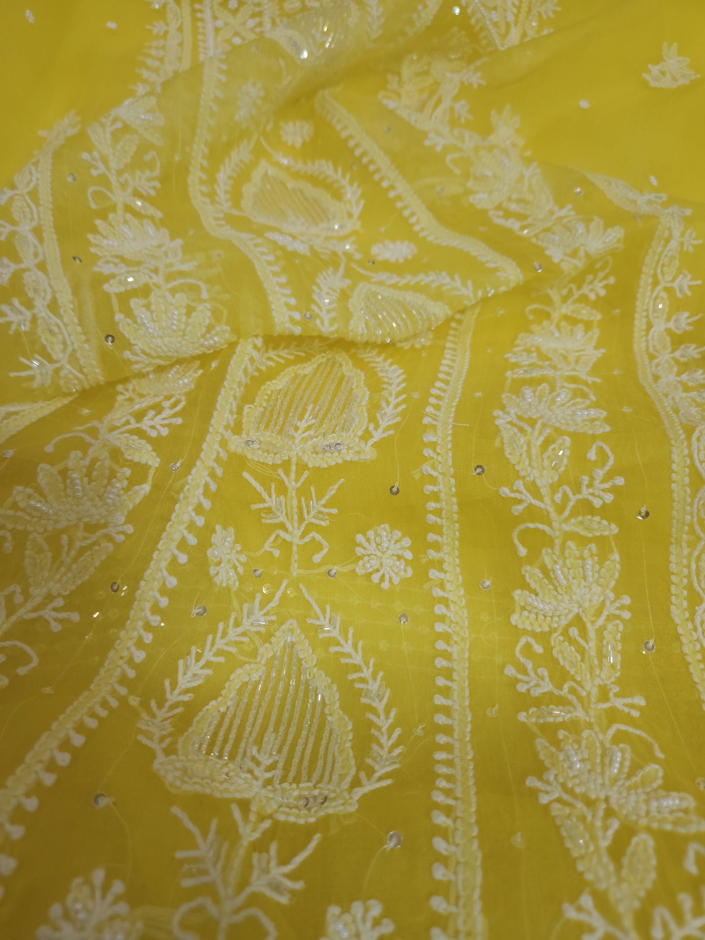 Pure Organza Silk 2-Piece Suit Set (Bright Mango Yellow) (PS025)