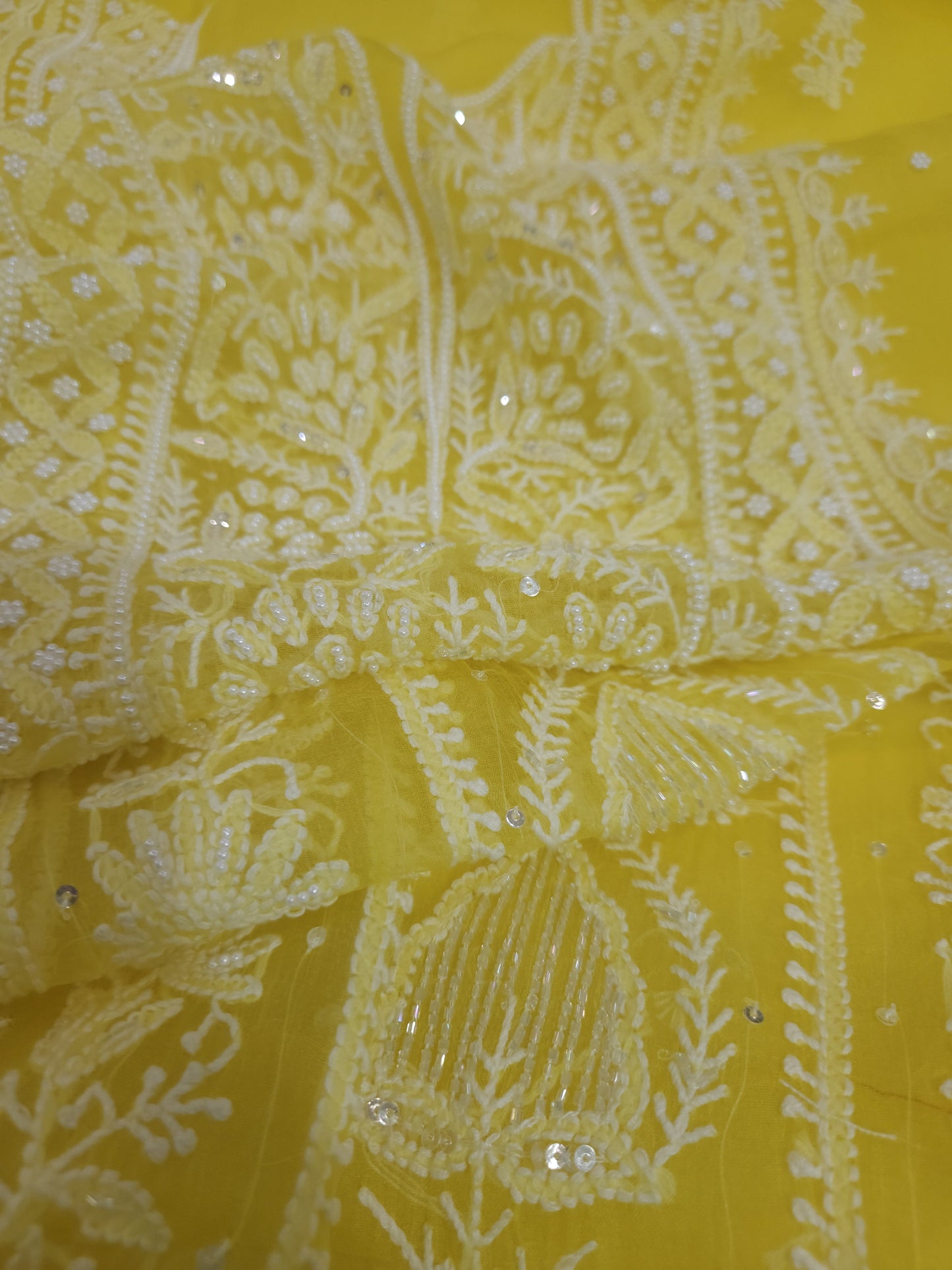 Pure Organza Silk 2-Piece Suit Set (Bright Mango Yellow) (PS025)