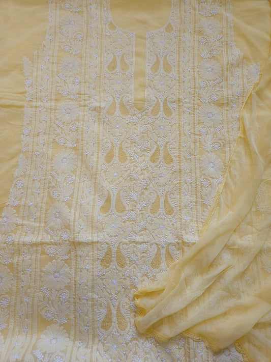 Cotton Voil 3-Piece Suit (Butter Yellow) (PS063)