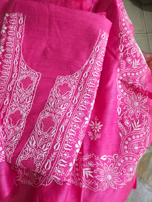 Moonga Silk 2-Piece Suit (Magenta Pink)