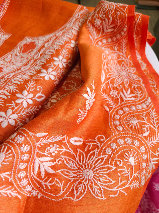 Moonga Silk 2-Piece Suit (Orange)