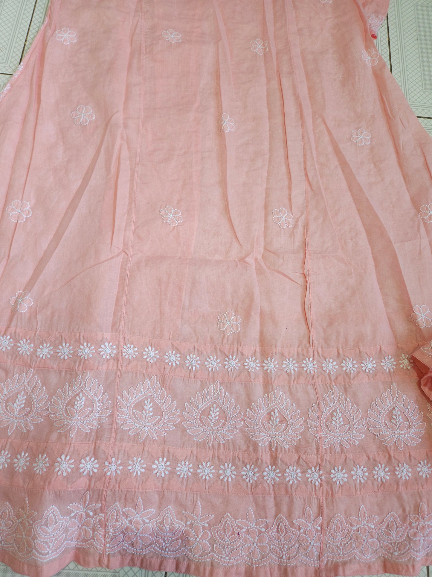 Soft Cotton Voil Angrakha Kurti (Dusty Pink)