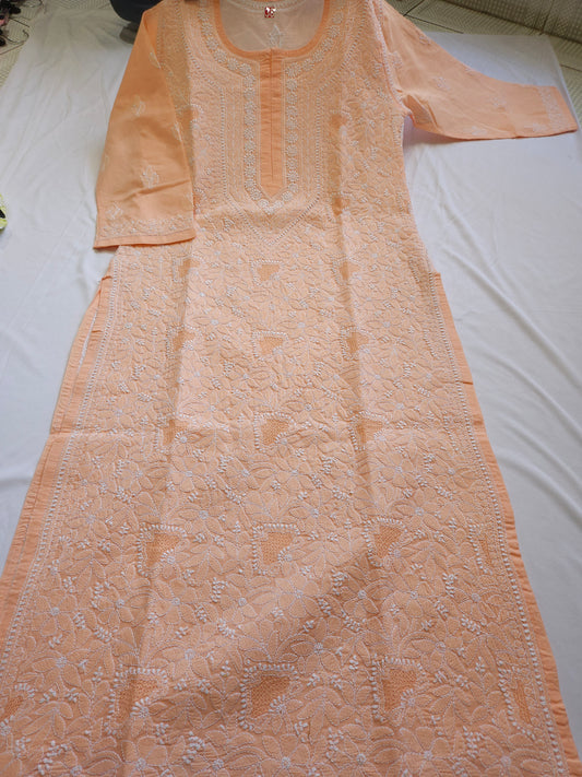 Cotton Voil Full Jaal Handjaali Kurti