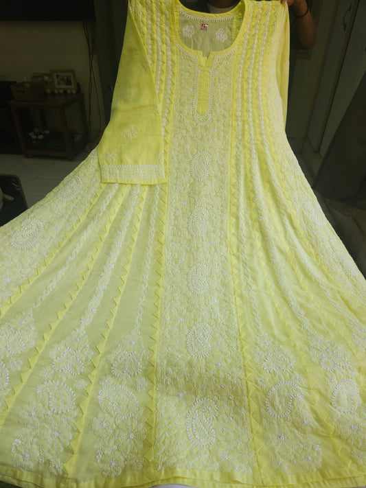 Cotton Voil Daraz Anarkali Size 42 and 46 (PSC160)