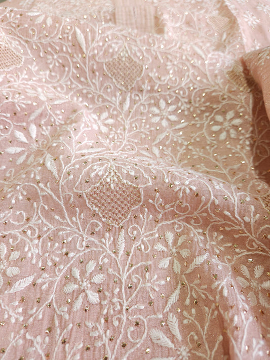 Pure Zari Tissue 2piece Chikankari suit