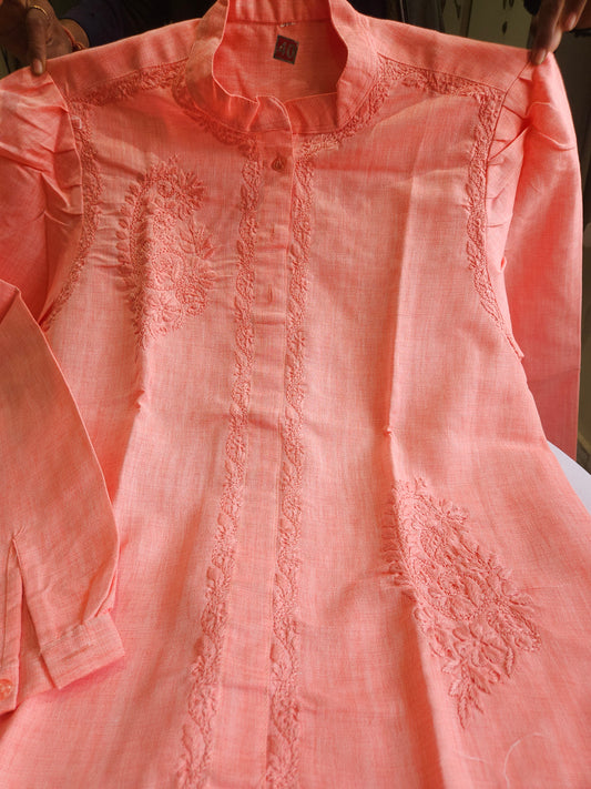 Linen Chikankari Shirt (PSC173)
