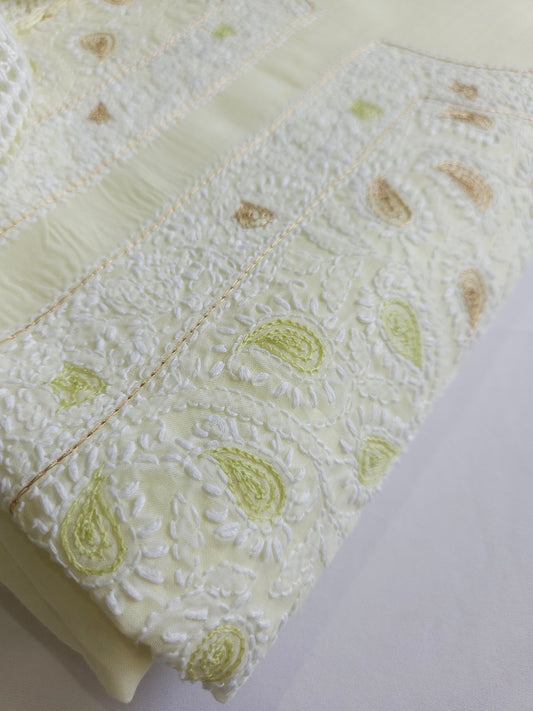 Cotton Voil 3-Piece Chikankari Suit (PSC209)