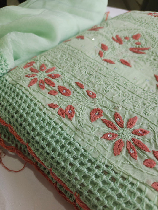 Cotton Voil 3Piece Chikankari Suit