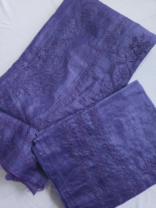 Tussar Silk 2-Piece Anarkali Set