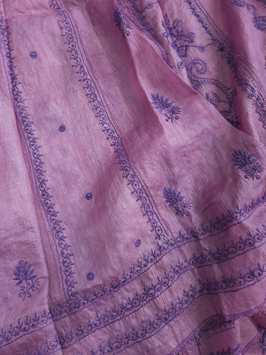 Tussar Silk 2-Piece Anarkali Set