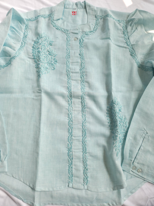 Linen Shirt (Sea Green)