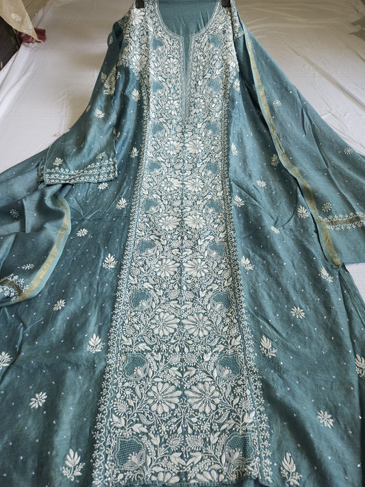 Moonga Silk 2-Piece Set (Blue)