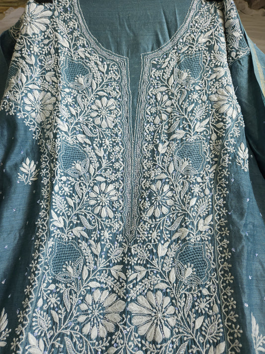 Moonga Silk 2-Piece Set (Blue)