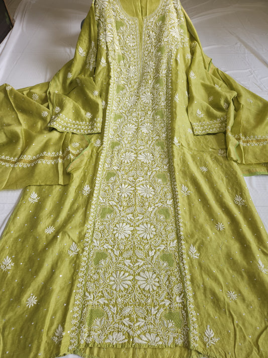 Moonga Silk 2-Piece Set (Dirty Green)
