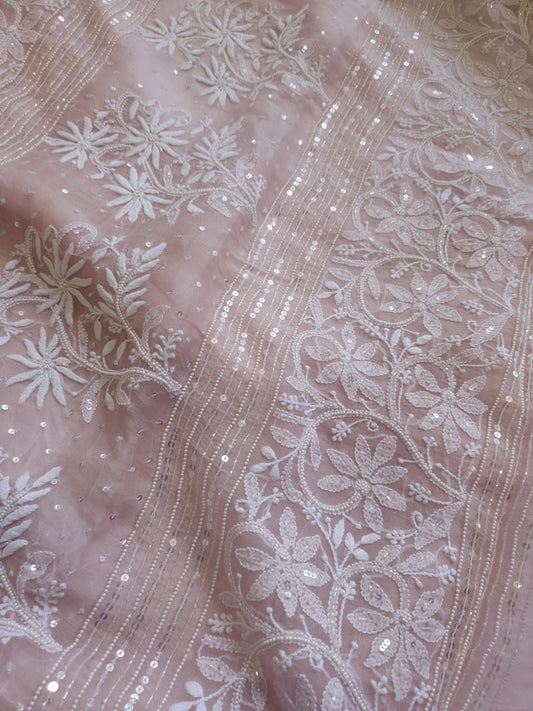 Organza Silk Saree (Hazelnut)