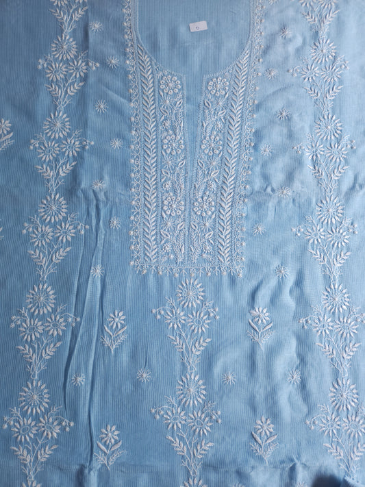 Maheshwari Chanderi 2-Piece Set (Blue)