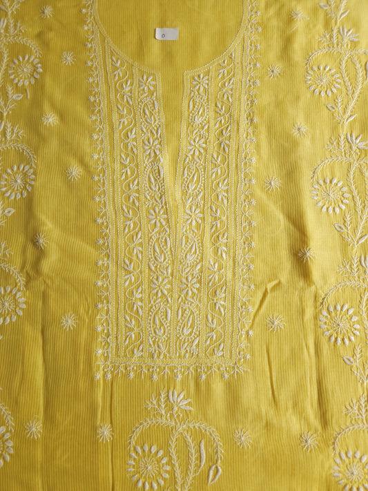 Maheshwari Chanderi 2-Piece Set (Mango Yellow)