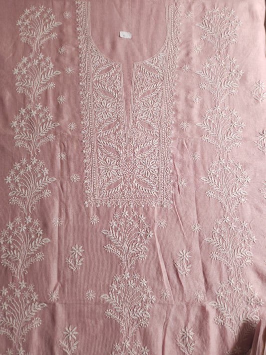 Maheshwari Chanderi 2-Piece Set (Salmon Pink)