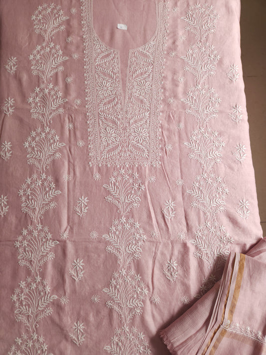 Maheshwari Chanderi 2-Piece Set (Salmon Pink)