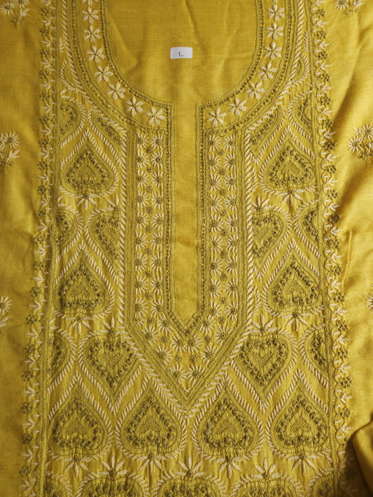 Moonga Silk 2-Piece Set (Old Gold Yellow)