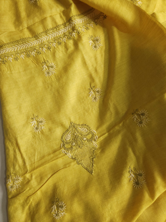 Moonga Silk 2-Piece Set (Old Gold Yellow)