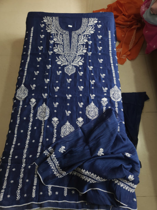 Malmal Chanderi 2-Piece Set (Nile Blue)