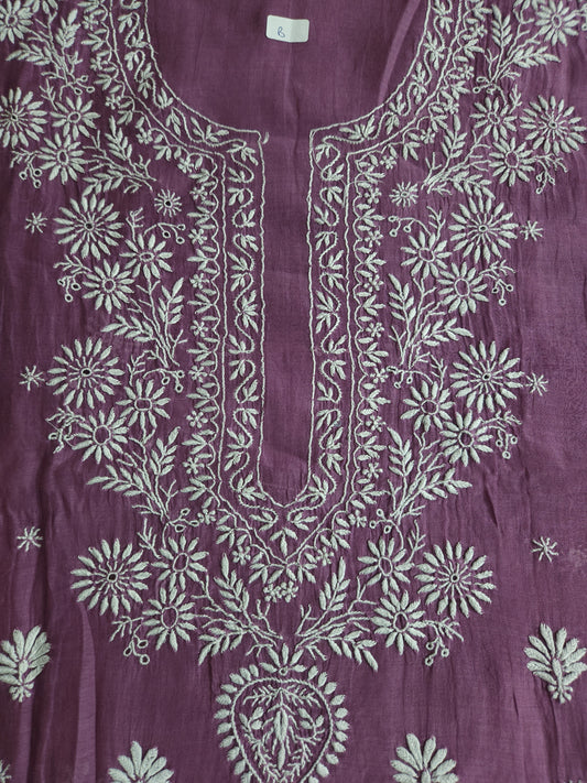 Malmal Chanderi 2-Piece Set (Muted Purple)