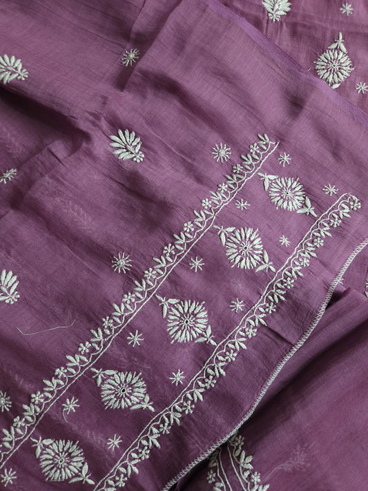 Malmal Chanderi 2-Piece Set (Muted Purple)