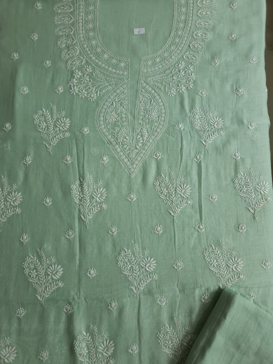 Malmal Chanderi 2-Piece Set (Spanish Green)