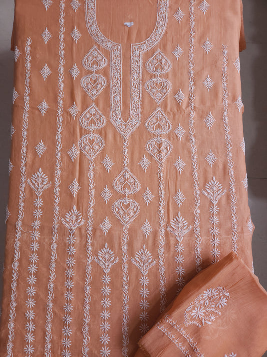 Malmal Chanderi 2-Piece Set (Peach)
