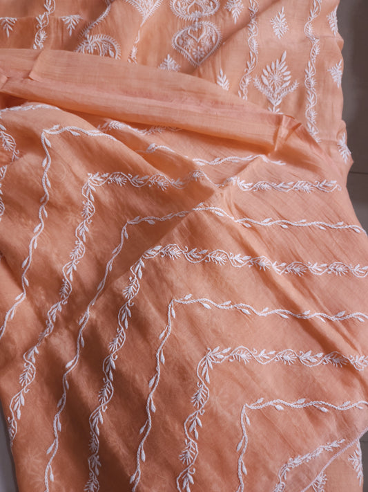 Malmal Chanderi 2-Piece Set (Peach)