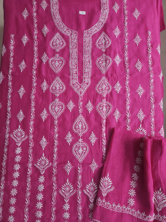 Malmal Chanderi 2-Piece Set (Pink)