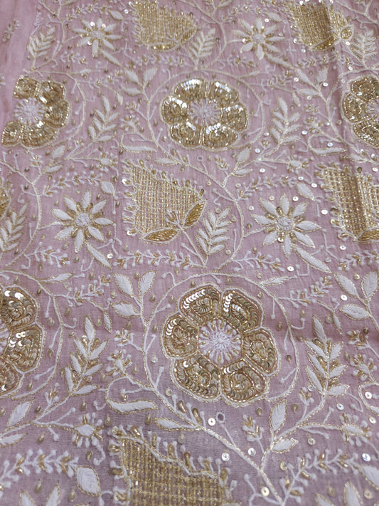 Pure Zari Tissue 2-Piece Set (Mauvish Pink)