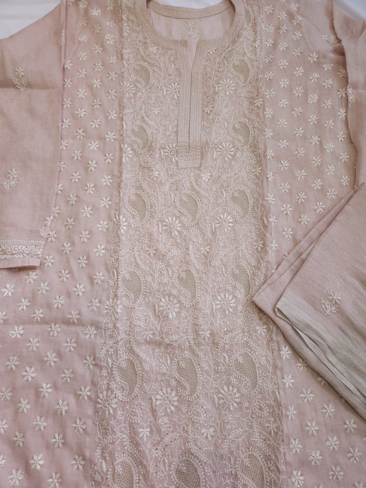 Pure Zari Tissue 2-Piece Set (Blush Pink)