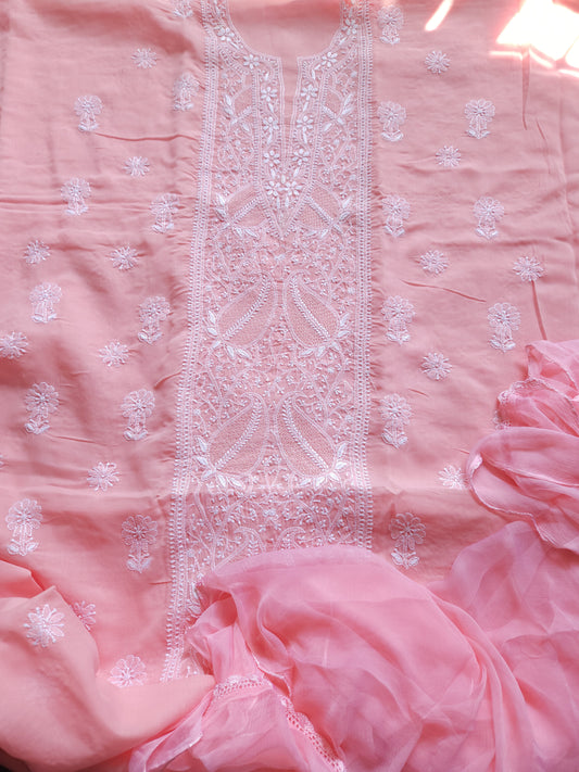 Soft Cotton Voil 3-Piece Suit (Peach) (PS002)