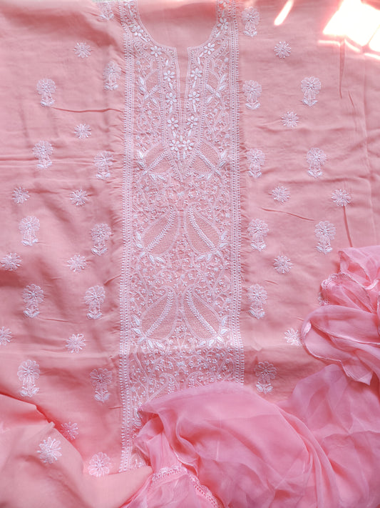Soft Cotton Voil 3-Piece Suit (Peach) (PS002)