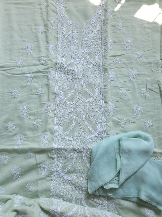 Soft Cotton Voil 3-Piece Suit (Sage Green) (PS006)