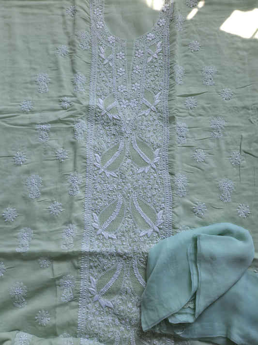 Soft Cotton Voil 3-Piece Suit (Sage Green) (PS006)