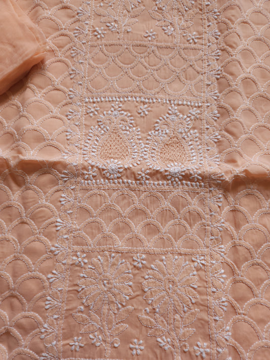 Soft Cotton Voil 3-Piece Suit (Peach) (PS011)