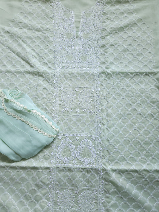 Soft Cotton Voil 3-Piece Suit (Sage Green) (PS010)